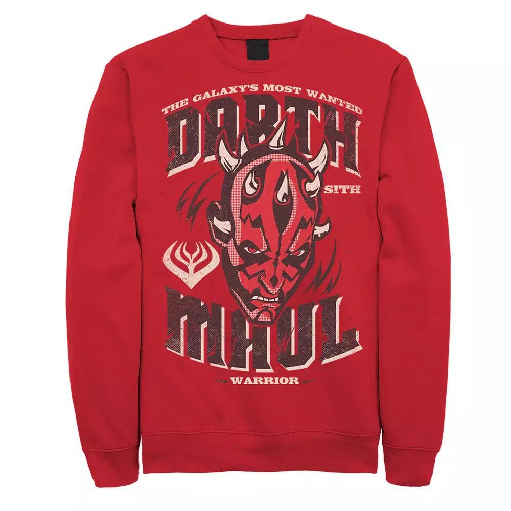 Men's Star Wars Darth Maul The Galaxy's Most Wanted Head Shot Sweatshirt, Size: Medium, Red Product Image