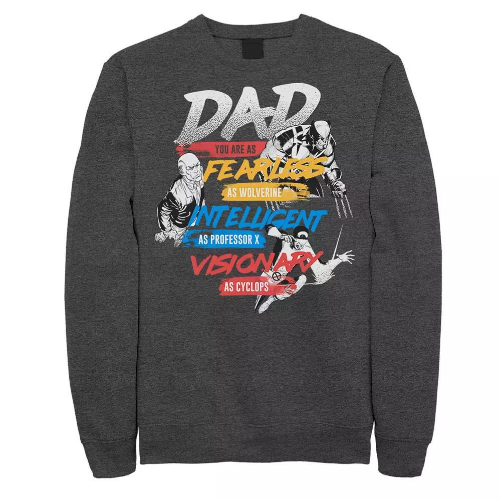 Men's Marvel X-Men Dad You Are As Fearless As Fleece, Size: XL, Grey Heather Product Image