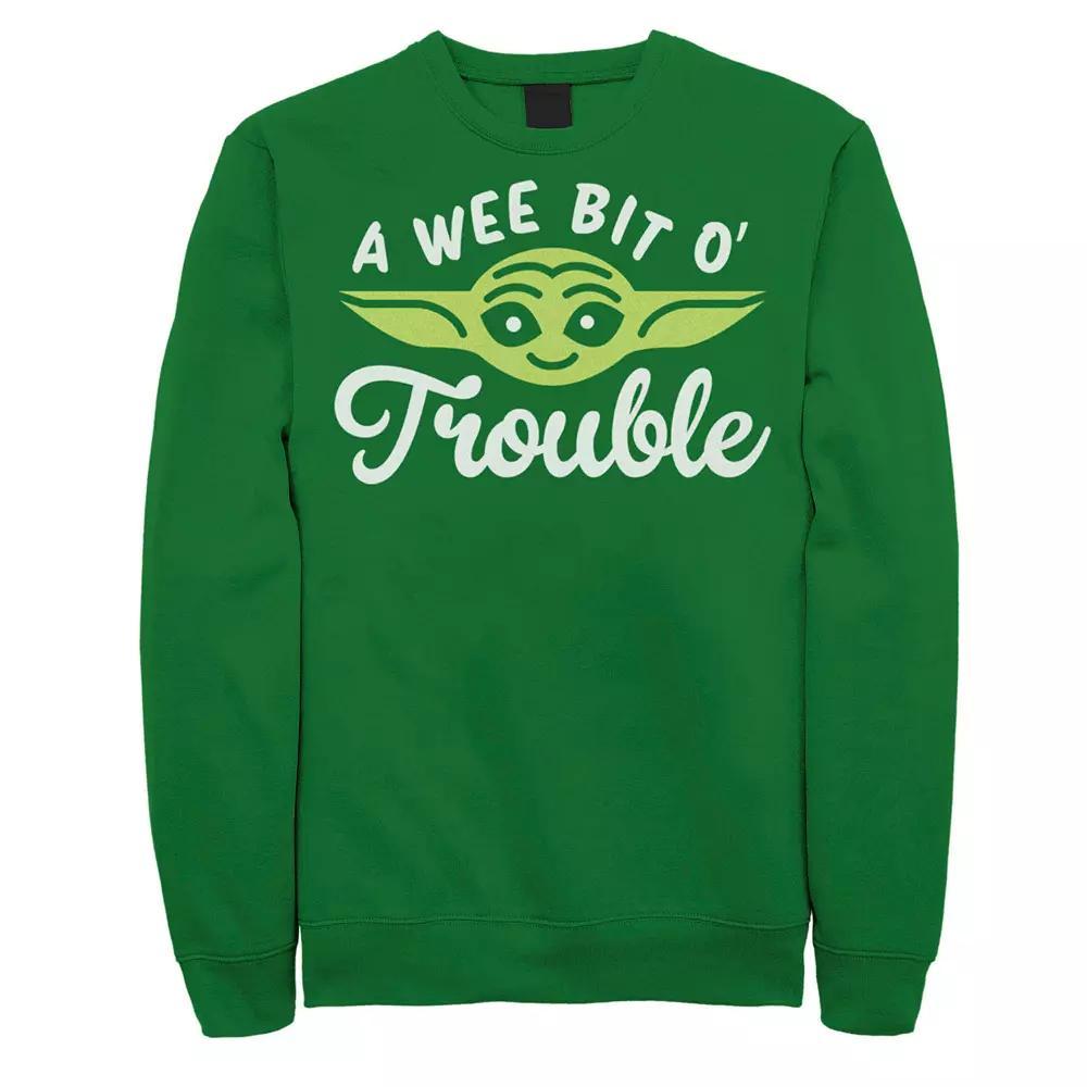 Mens Star Wars The Mandalorian Baby Yoda A Wee Bit O Trouble St. Patricks Day Sweatshirt Product Image
