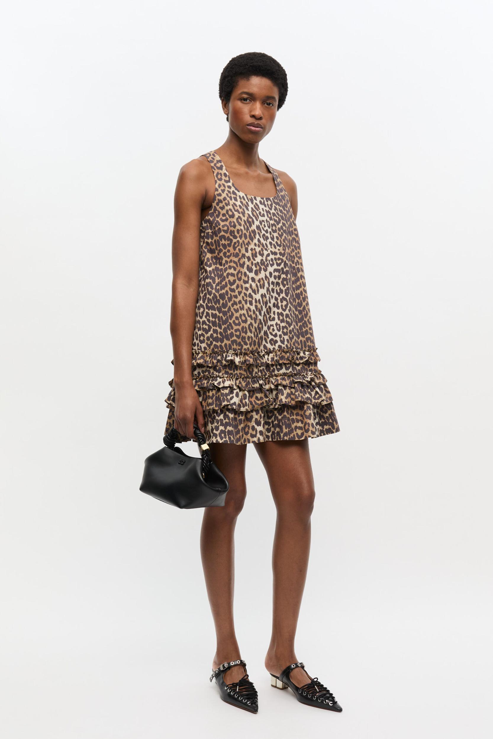 Leopard Cotton Poplin Mini Dress Product Image