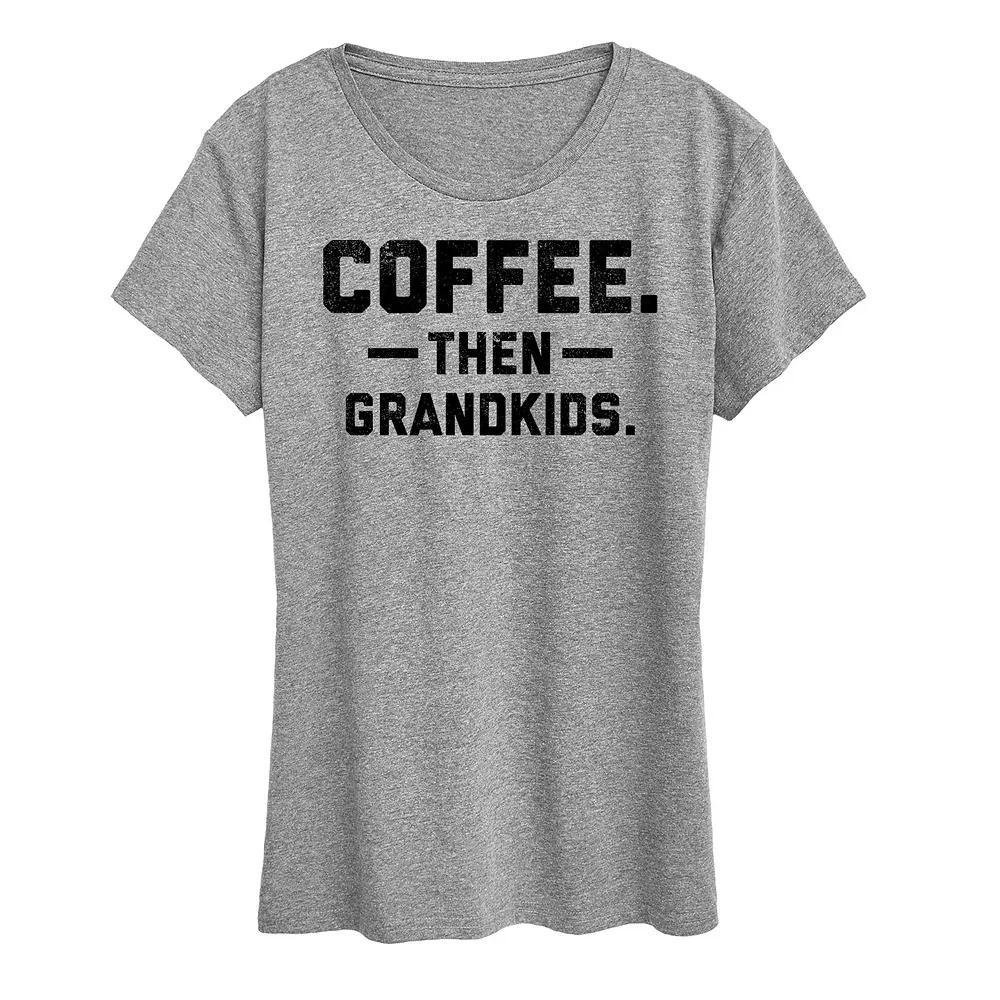 Women's Coffee Then Grandkids Graphic Tee, Size: XL, Beige Product Image