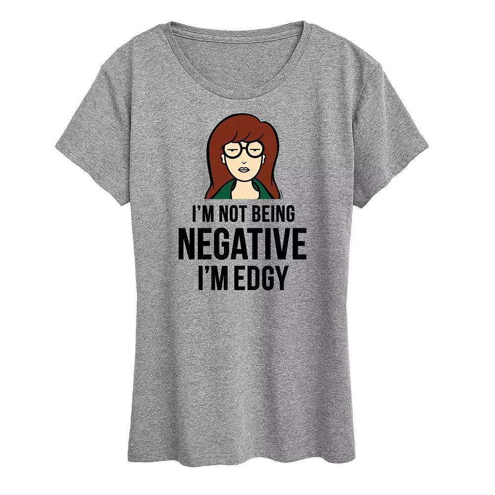 Women's Daria Not Negative Edgy Graphic Tee, Girl's, Size: XXL, Grey Gray Product Image