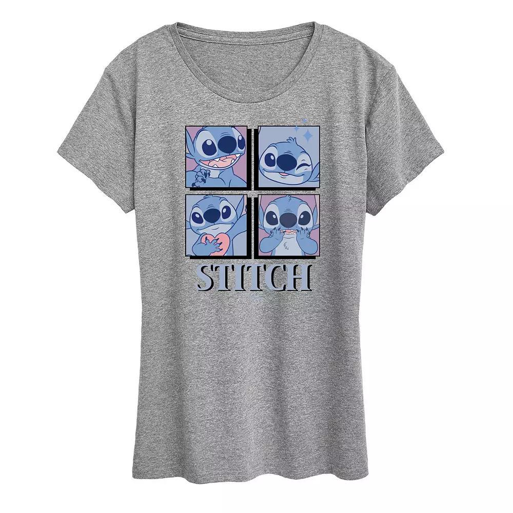 Disney's Lilo & Stitch Women's Grid Graphic Tee, Size: Medium, Grey Gray Product Image