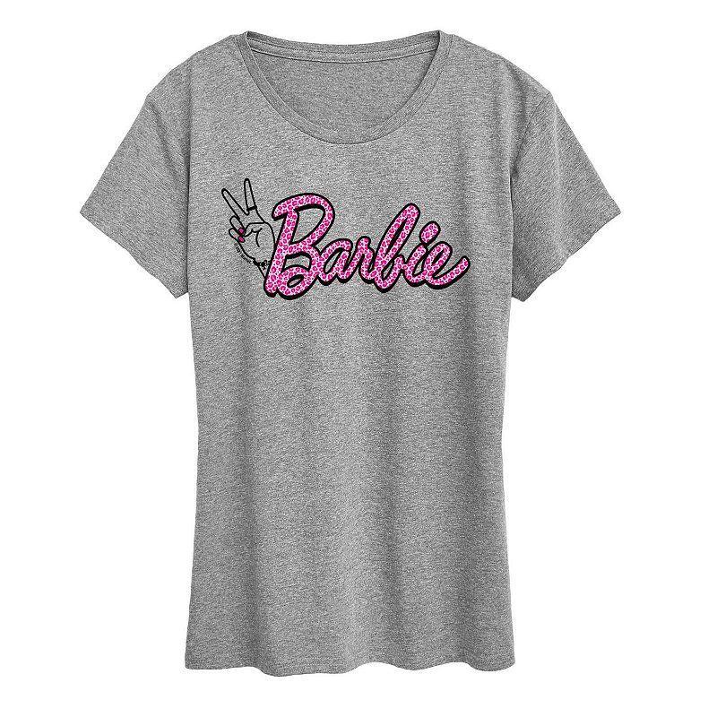 Women's Barbie® Pink Leopard Print Logo Graphic Tee, Girl's,  Product Image