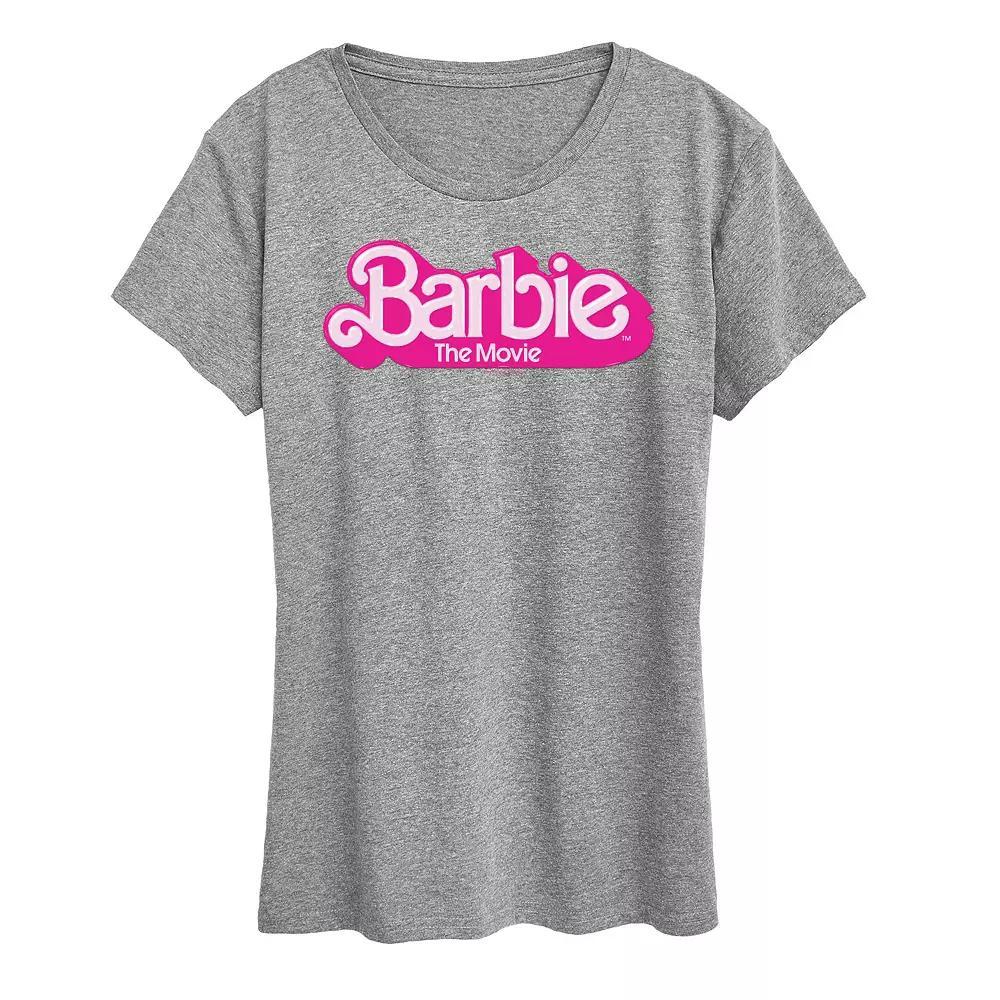 Women's Barbie The Movie Logo Graphic Tee, Girl's, Size: Medium, Grey Gray Product Image