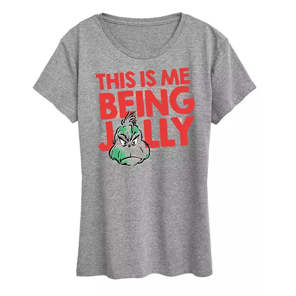 Women's Dr. Seuss The Grinch Being Jolly Graphic Tee, Girl's,  Product Image