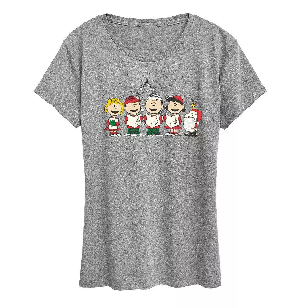 Women's Peanuts Christmas Singing Graphic Tee,  Product Image