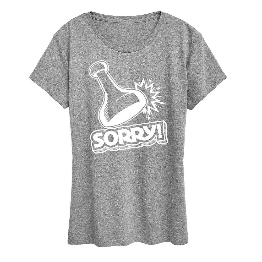 Women's Sorry Game Piece Graphic Tee by Hasbro, Size: Medium, Grey Green Product Image