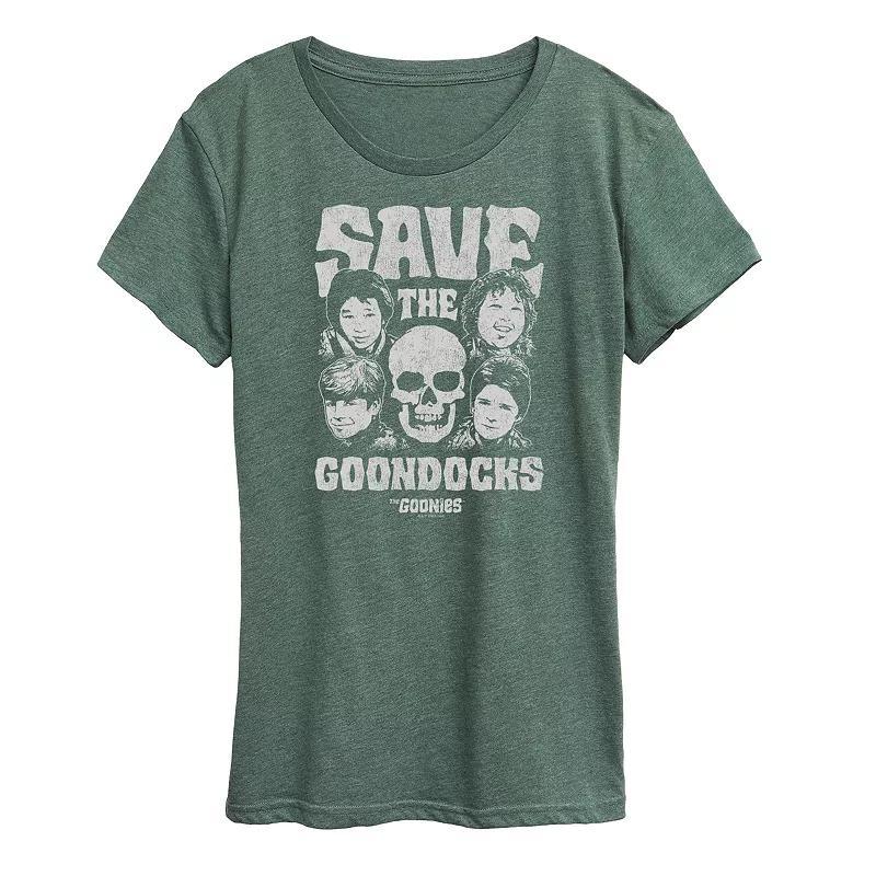 Women's The Goonies Save The Goondocks Graphic Tee, Size: Large, Grey Green Product Image