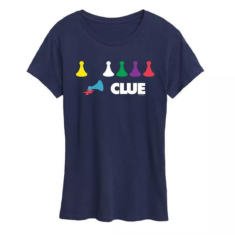 Women's Clue Game Pieces Graphic Tee, Size: XL, Blue Product Image