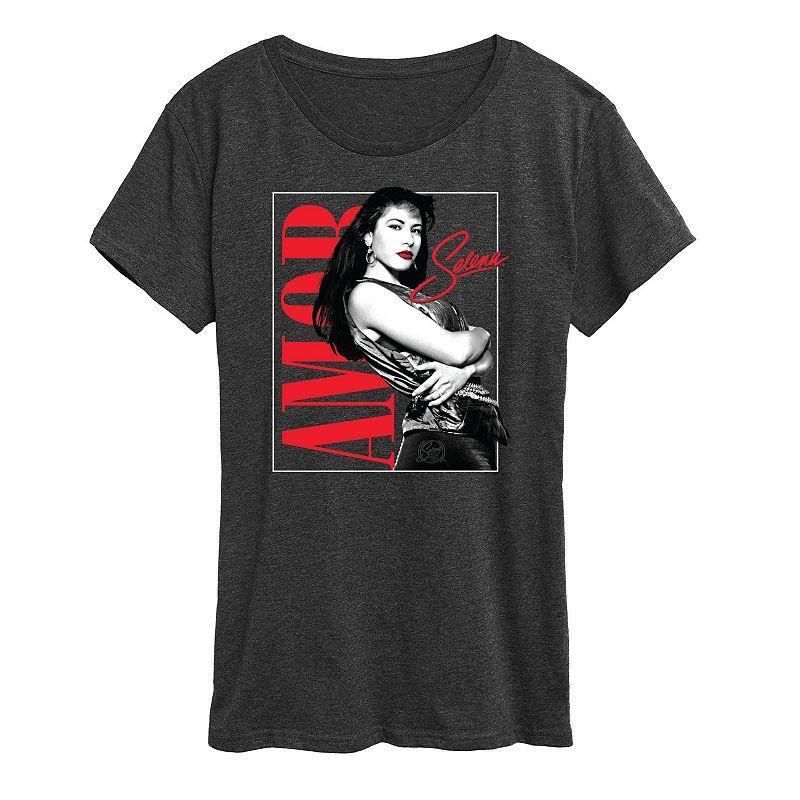 Womens Selena Quintanilla Amor Graphic Tee, Girls Blue Product Image