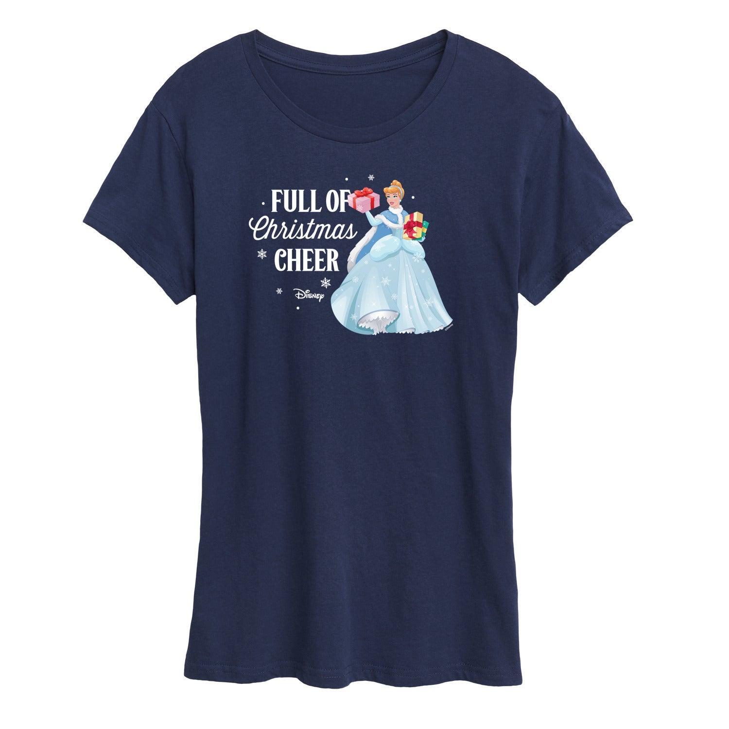 Disney Princess Cinderella Women's "Full Of Christmas Cheer" Graphic Tee, Girl's,  Product Image