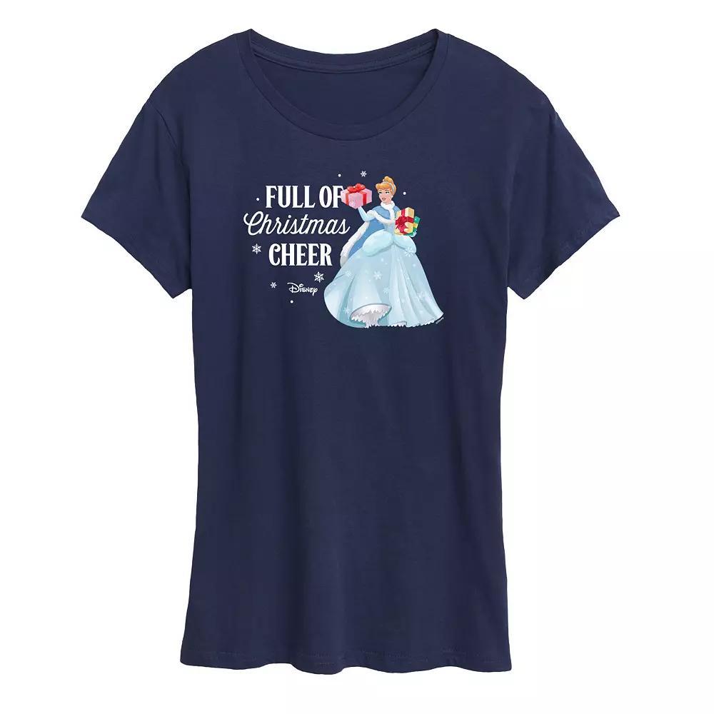 Disney Princess Cinderella Women's "Full Of Christmas Cheer" Graphic Tee, Girl's,  Product Image
