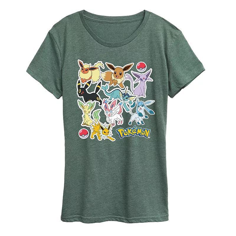 Women's Pokemon Eeveelution Stickers Graphic Tee, Girl's,  Product Image