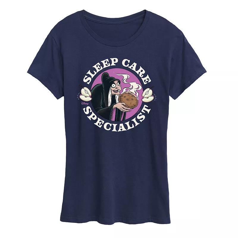 Disneys Snow White and the Seven Dwarfs Evil Queen Womens Sleep Care Graphic Tee Grey Blue Product Image