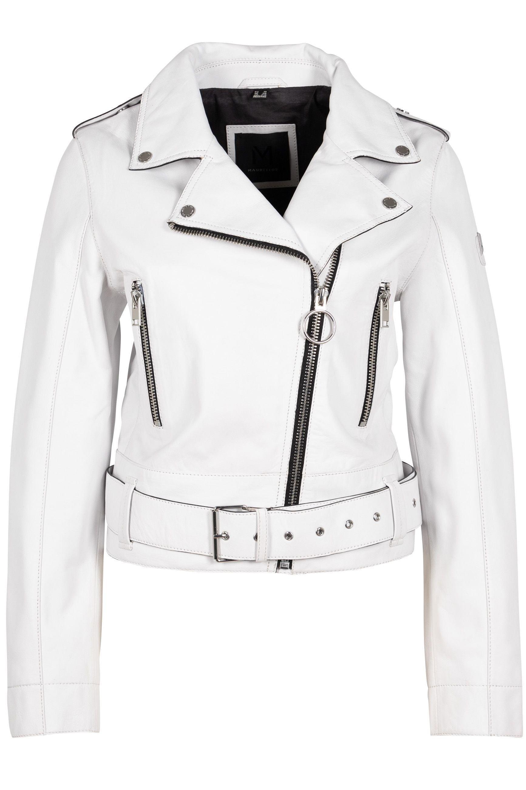 Celin White Leather Jacket Product Image