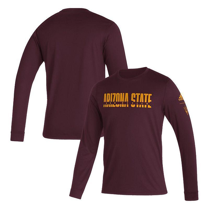 Mens adidas Maroon Mississippi State Bulldogs Sideline Locker Strikethrough Creator AEROREADY Long Sleeve T-Shirt Product Image