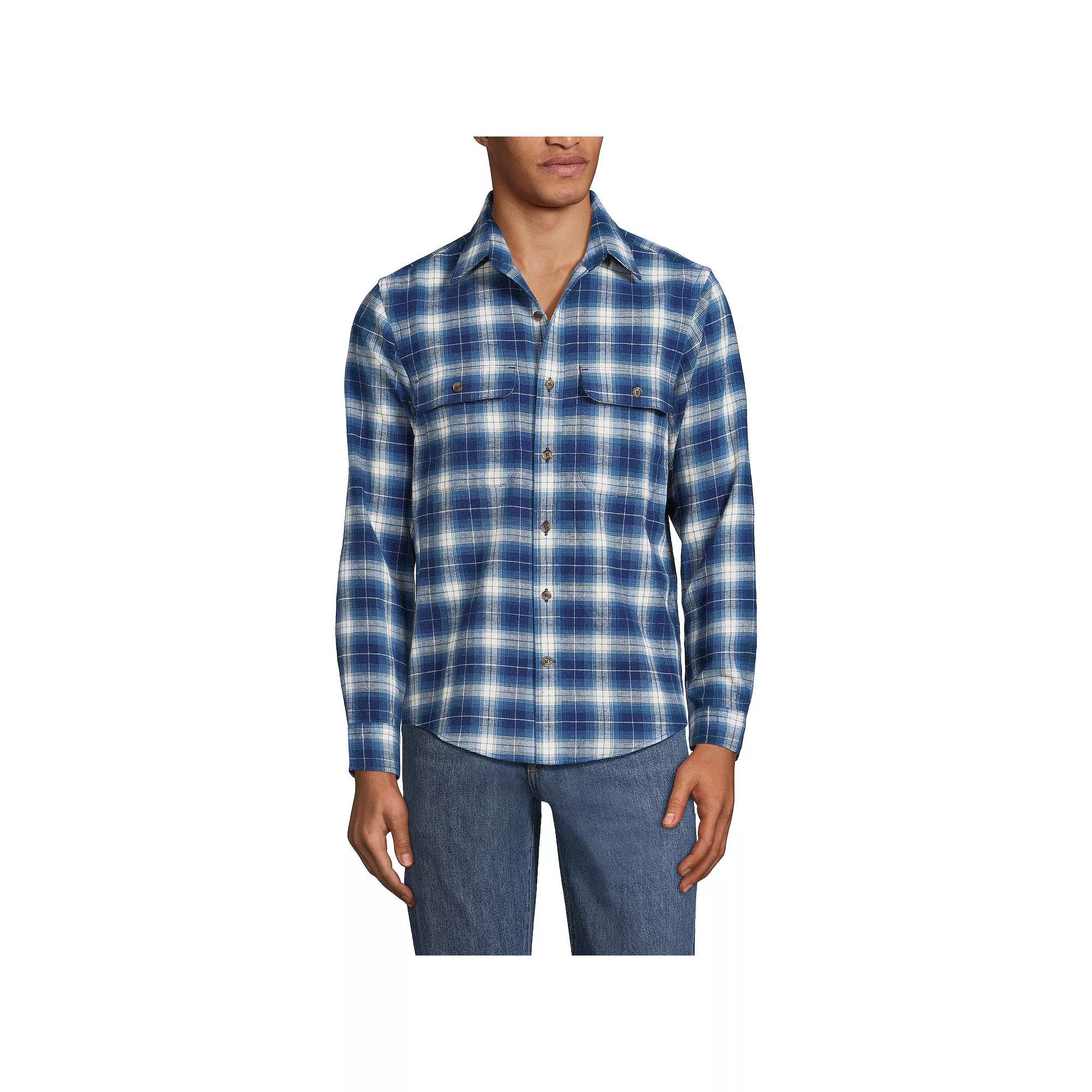 Mens Lands End Woven Waffle Work Shirt Product Image