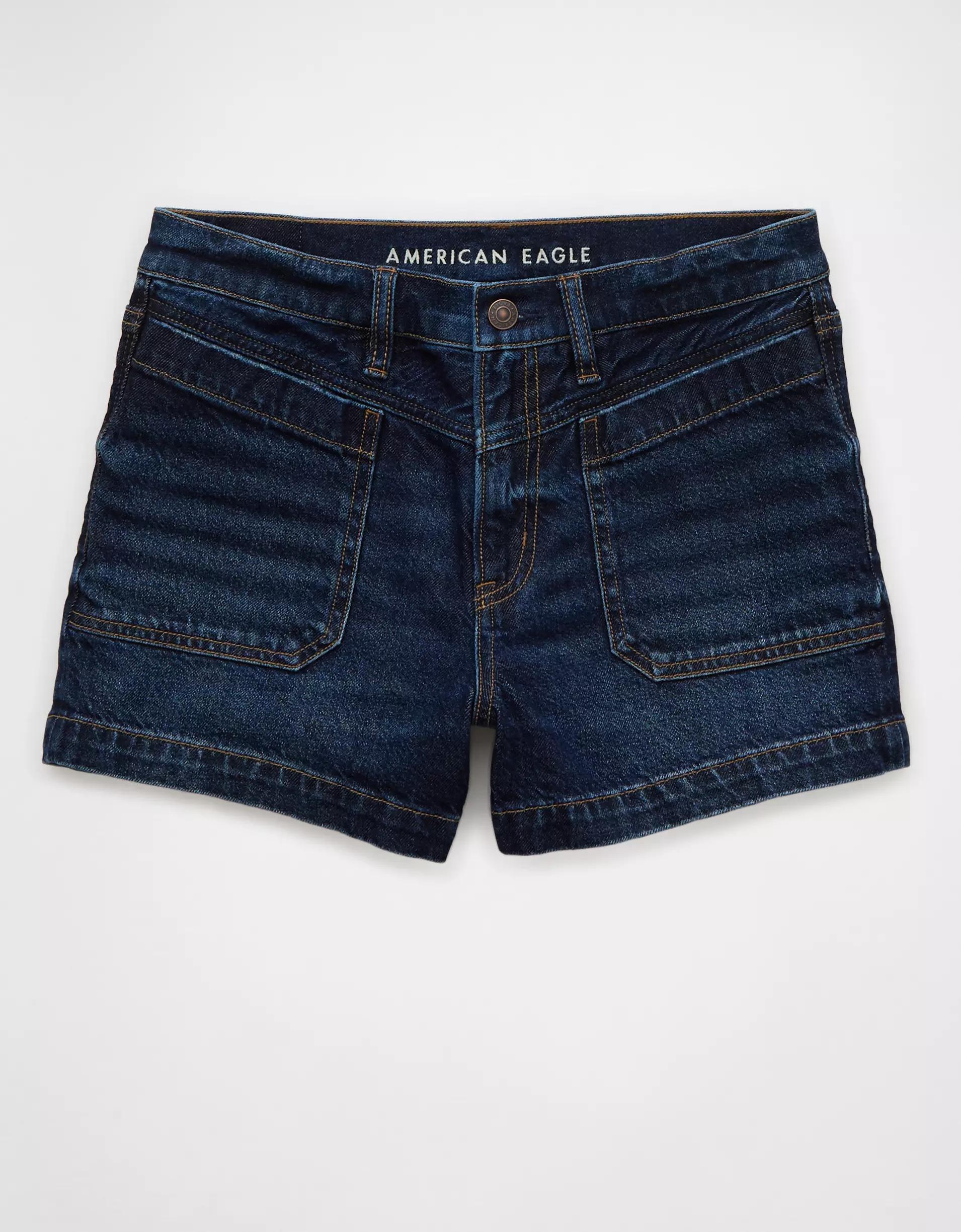 AE Strigid Super High-Waisted Relaxed Denim Short Product Image