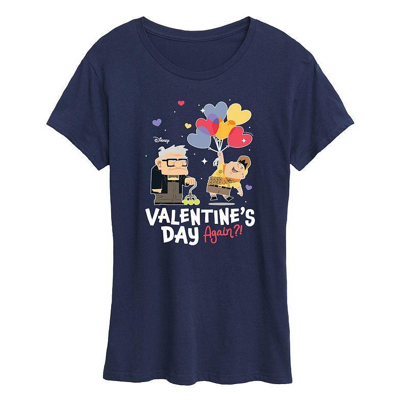 Disney / Pixars Up Womens Valentines Day Again Graphic Tee Heather Grey Product Image