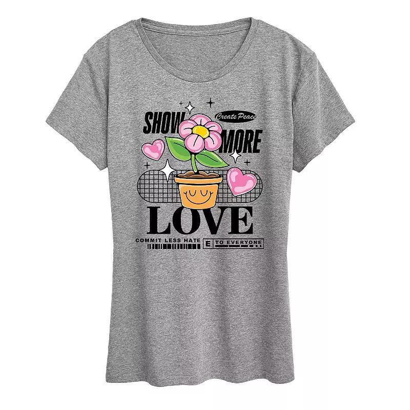 Women's Show More Love Graphic Tee, Girl's, Size: Small, Grey Gray Product Image