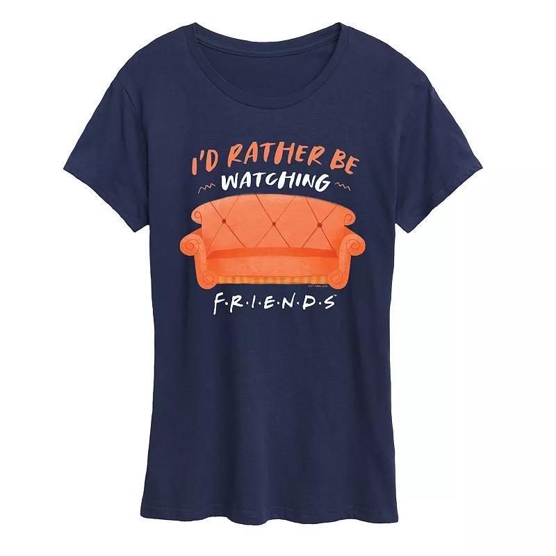 Women's Friends I'd Rather Be Watching Graphic Tee, Size: Medium, Heather Grey Product Image