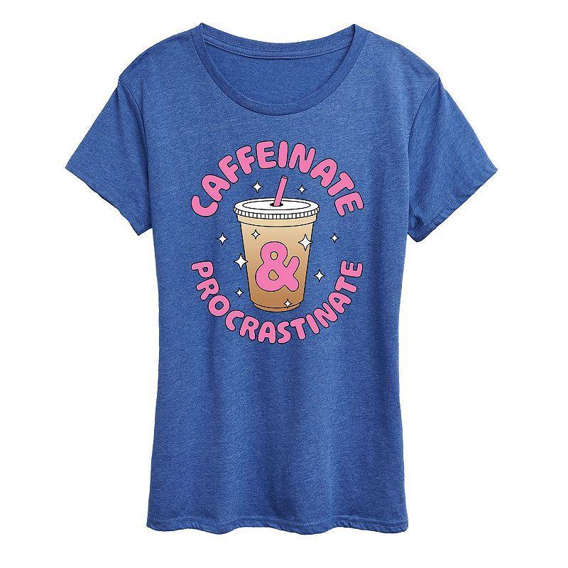 Women's Caffeinate And Procrastinate Graphic Tee, Girl's,  Product Image