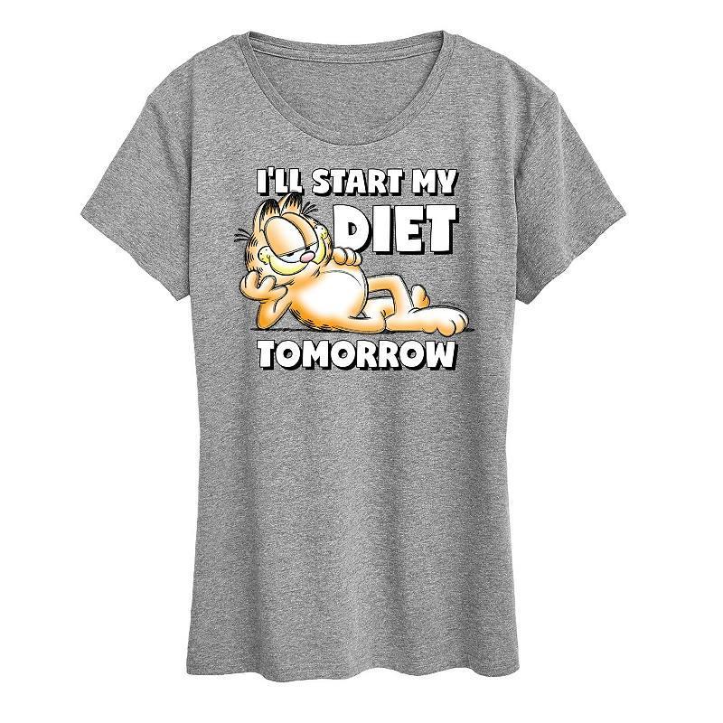 Women's Garfield Diet Tomorrow Graphic Tee, Girl's,  Product Image