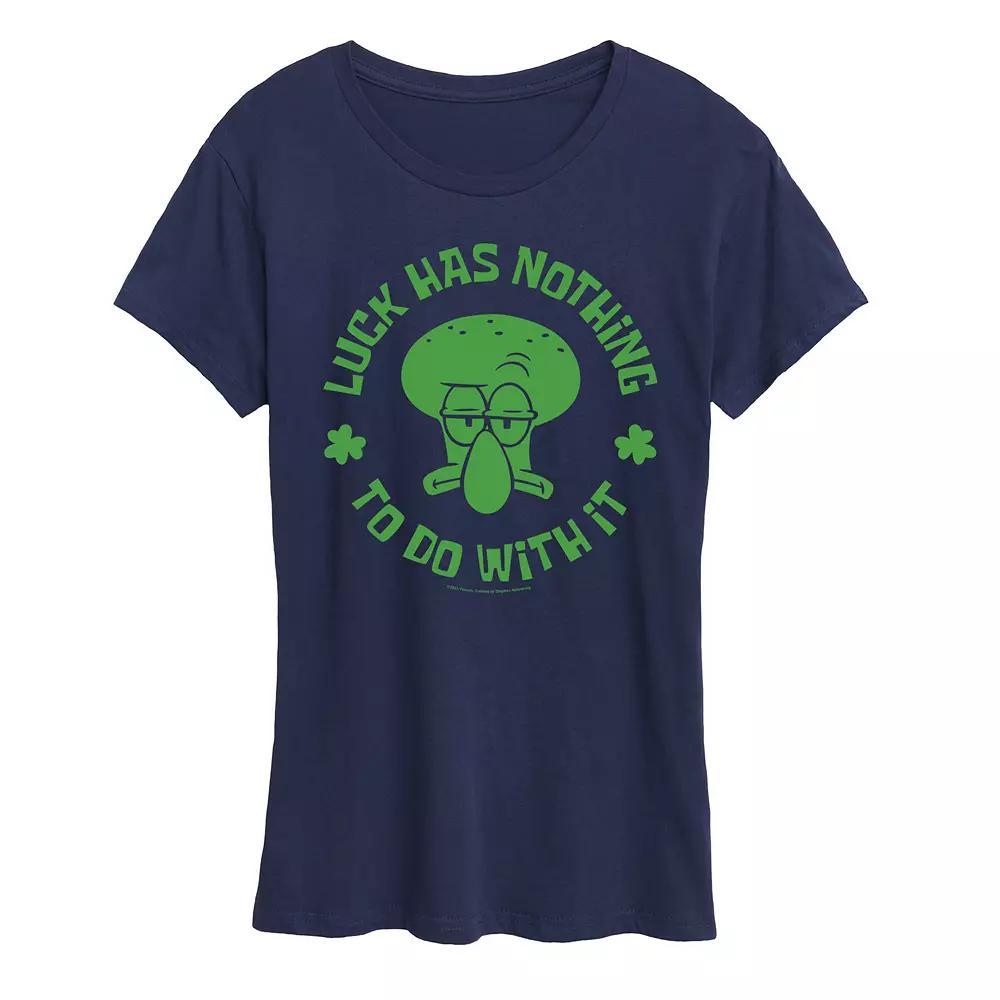 Women's SpongeBob SquarePants Squidward Luck Graphic Tee,  Product Image