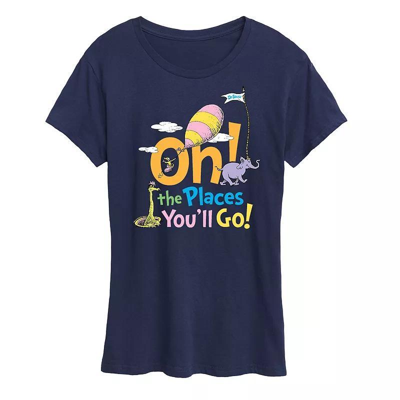 Womens Dr. Seuss Oh The Places Youll Go Graphic Tee, Girls Blue Product Image