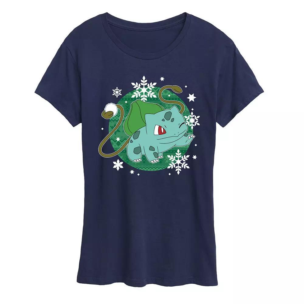 Women's Pokemon Bulba Pattern Graphic Tee,  Product Image