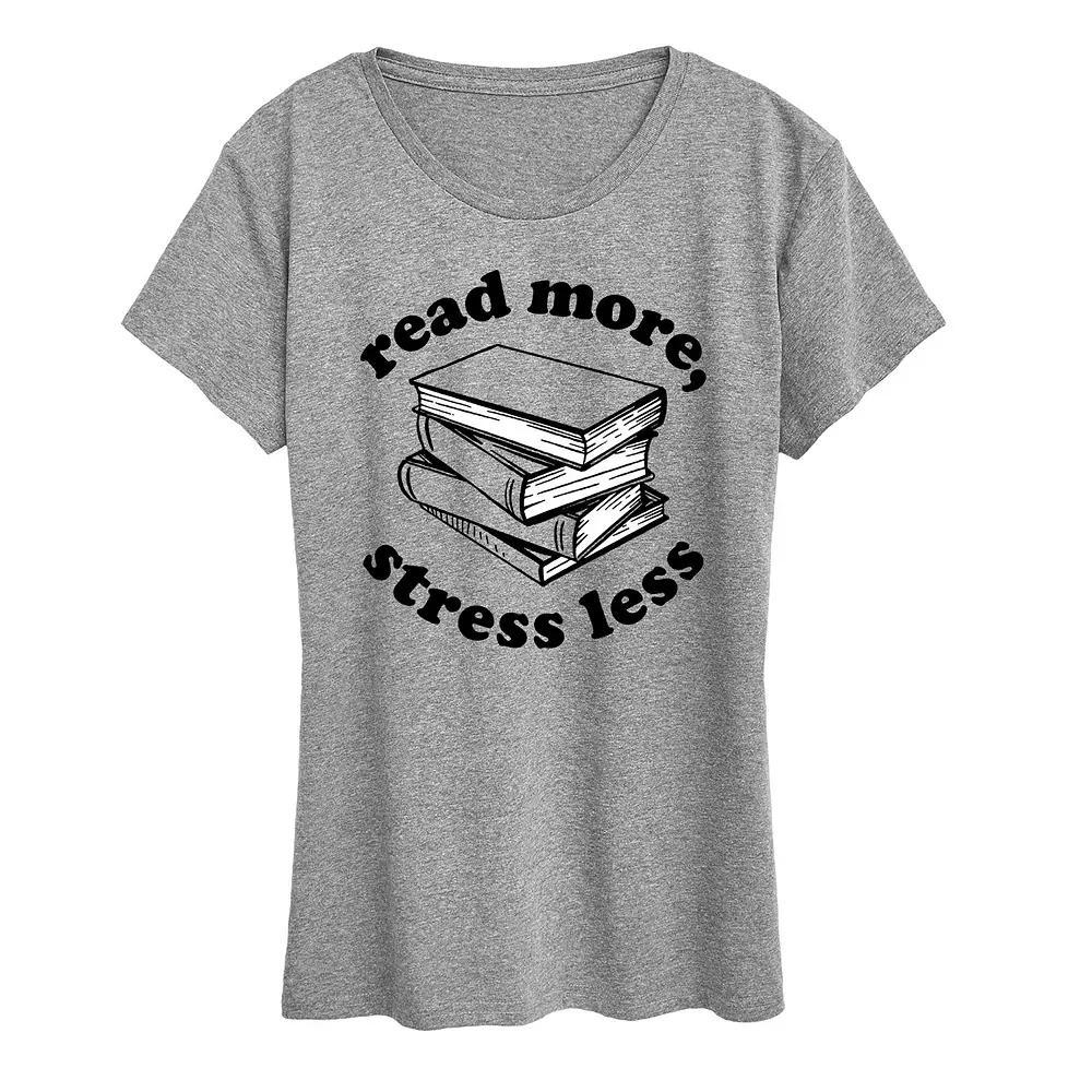 Women's Read More Stress Less Graphic Tee, Girl's,  Product Image