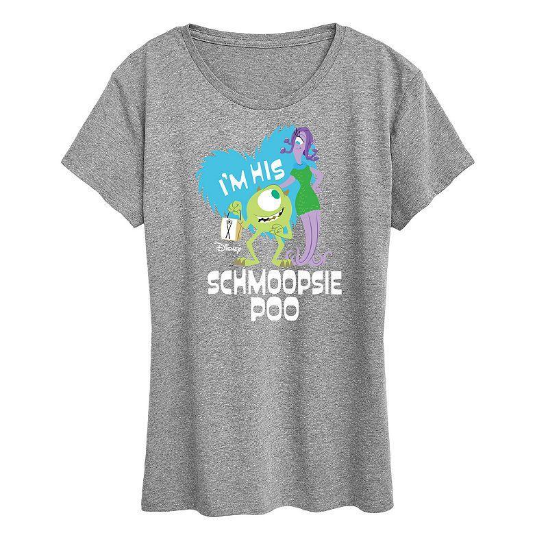 Disney / Pixars Monsters Inc. Womens Schmoopsie Poo Graphic Tee Grey Gray Product Image