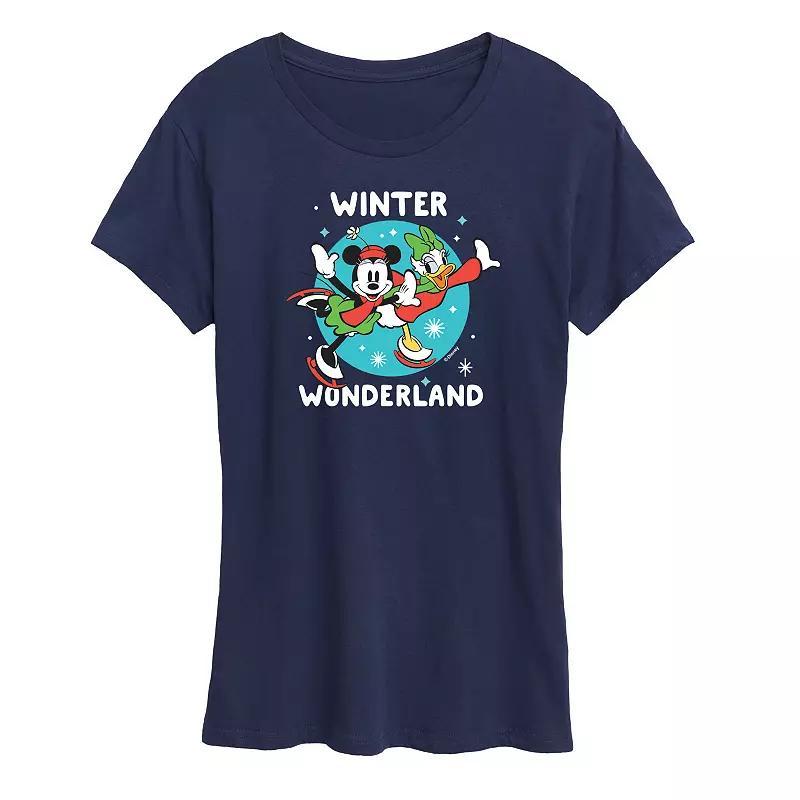 Disney's Mickey Mouse Women's Winter Wonderland Graphic Tee, Girl's, Size: Medium, Heather Grey Product Image