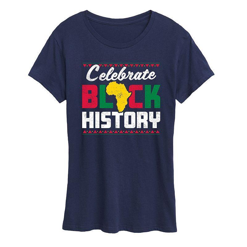 Women's Celebrate Black History Month Graphic Tee, Size: Small, Blue Product Image