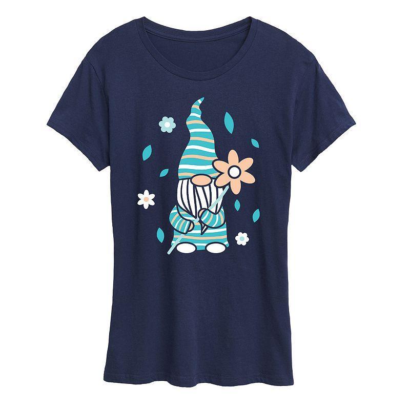 Women's Scandinavian Garden Gnome Graphic Tee, Size: XXL, Blue Product Image