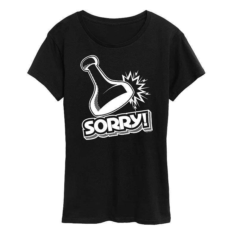 Women's Sorry Game Piece Graphic Tee by Hasbro, Size: Medium, Grey Green Product Image