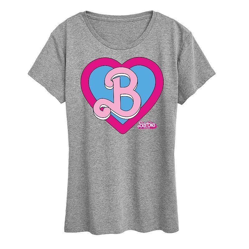 Plus Size Barbie™ The Movie Heart Crest Graphic Tee, Women's, Size: 2XL, Gray Product Image