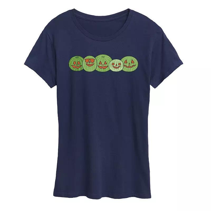 Women's Watermelon Jack 'O' Lanterns Graphic Tee,  Product Image