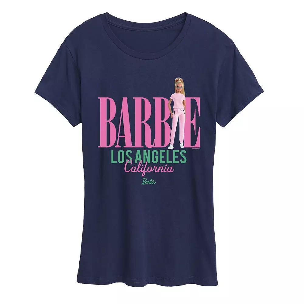 Women's Barbie® Los Angeles Graphic Tee, Size: XXL, Blue Product Image