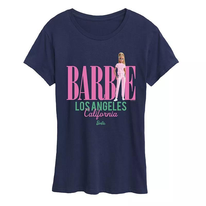 Women's Barbie® Los Angeles Graphic Tee, Size: XXL, Blue Product Image