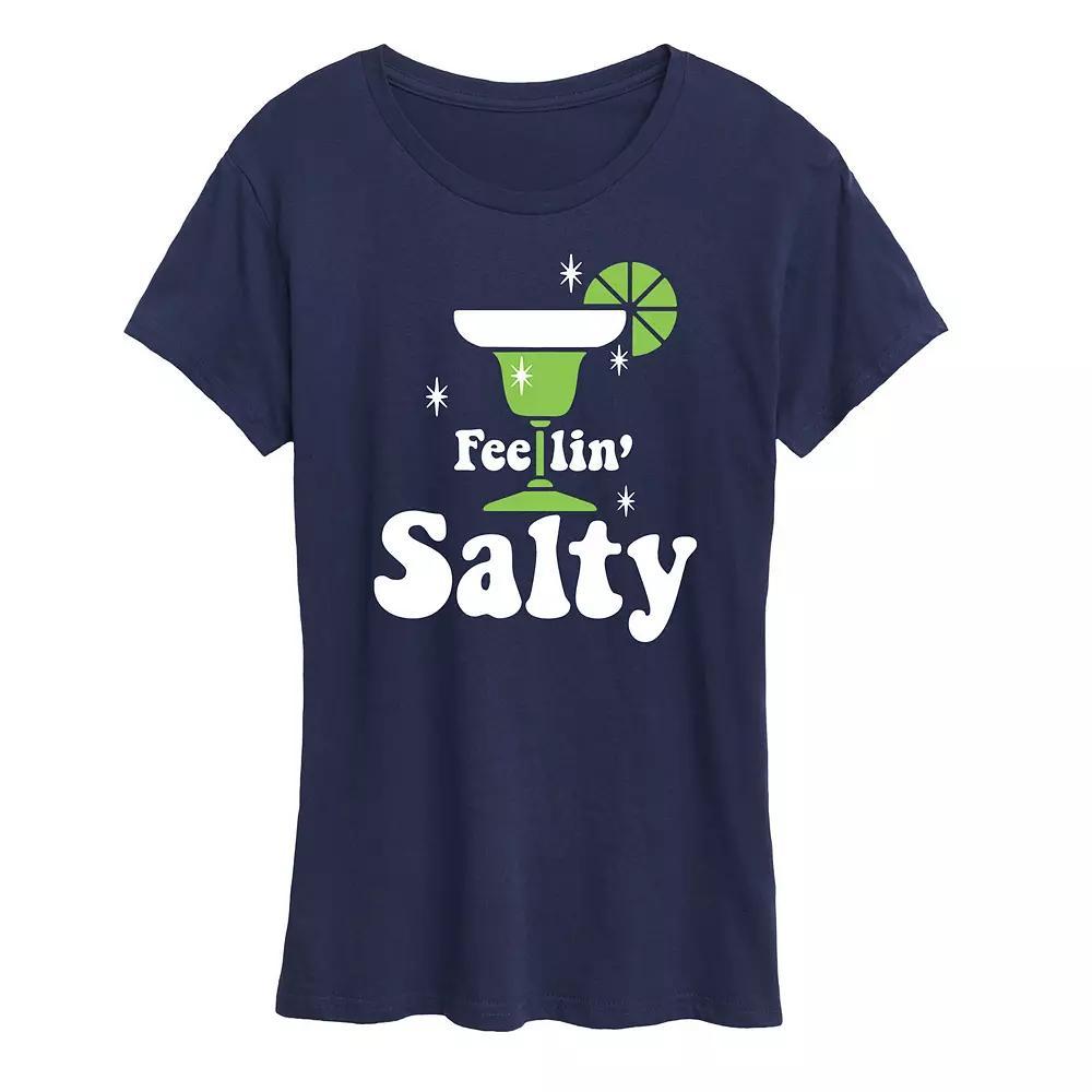 Womens Feelin Salty Graphic Tee Blue Product Image