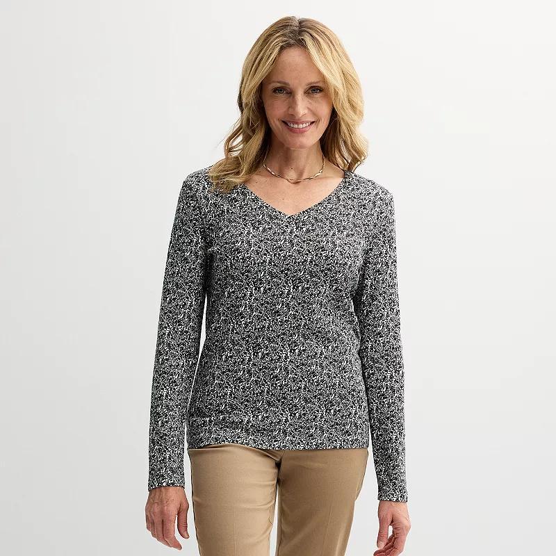 Womens Croft & Barrow Essential Long Sleeve V-Neck Tee Product Image