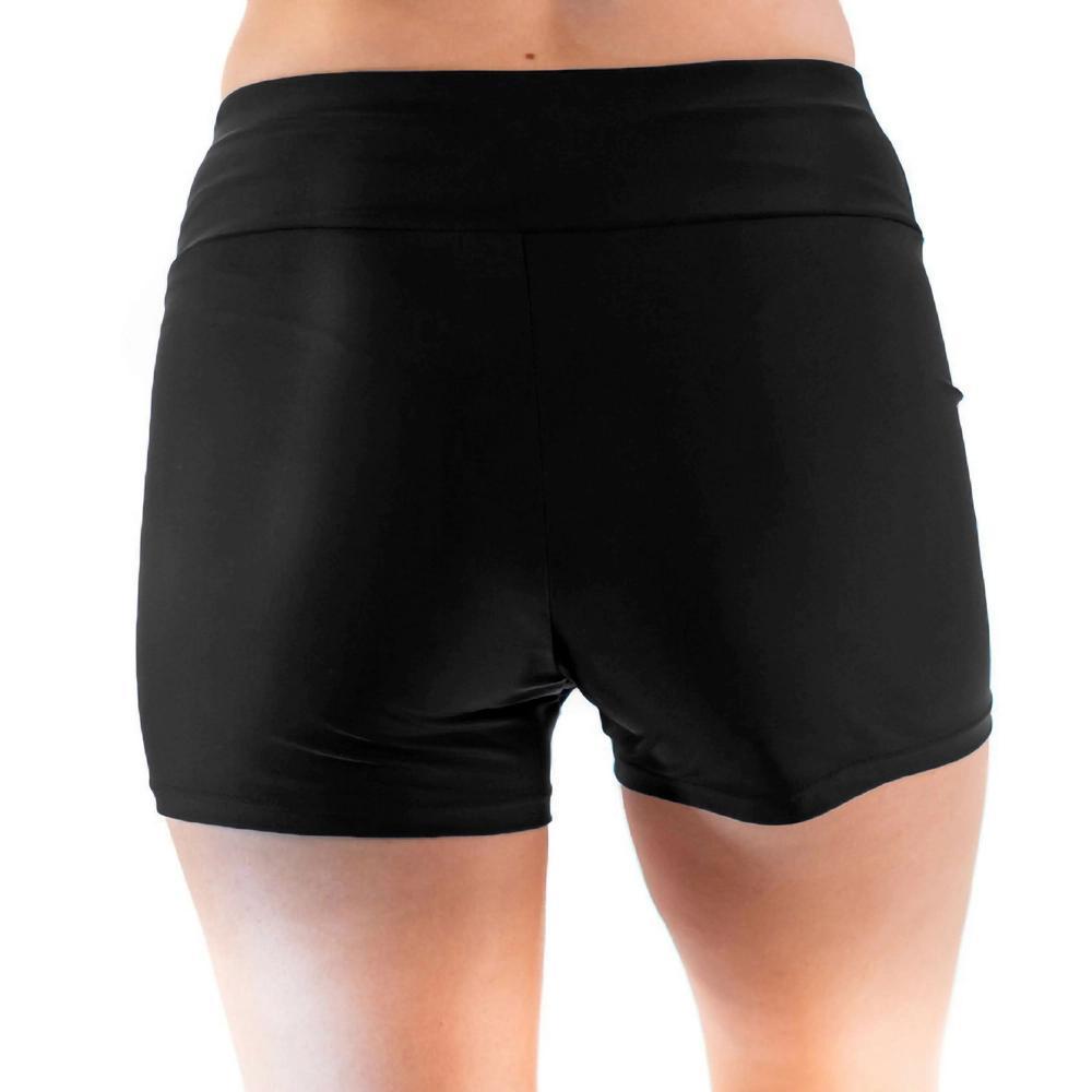 Calypsa Women's Chlorine Resistant High Waisted Swim Shorts Product Image