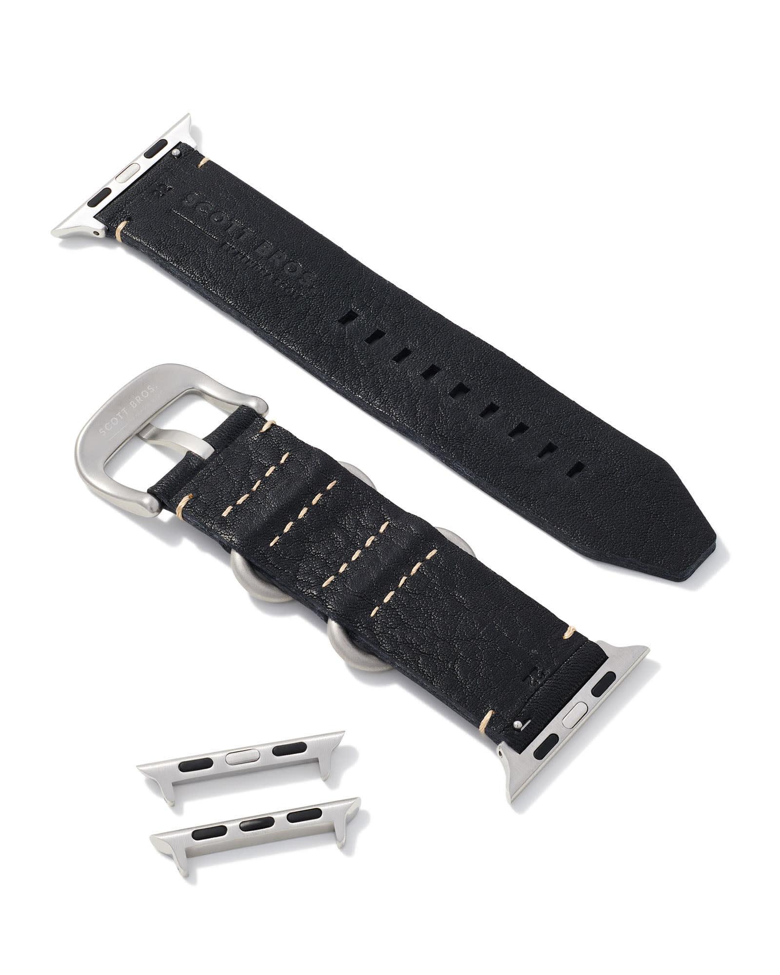 Grey Leather Watch Band in Birch Product Image