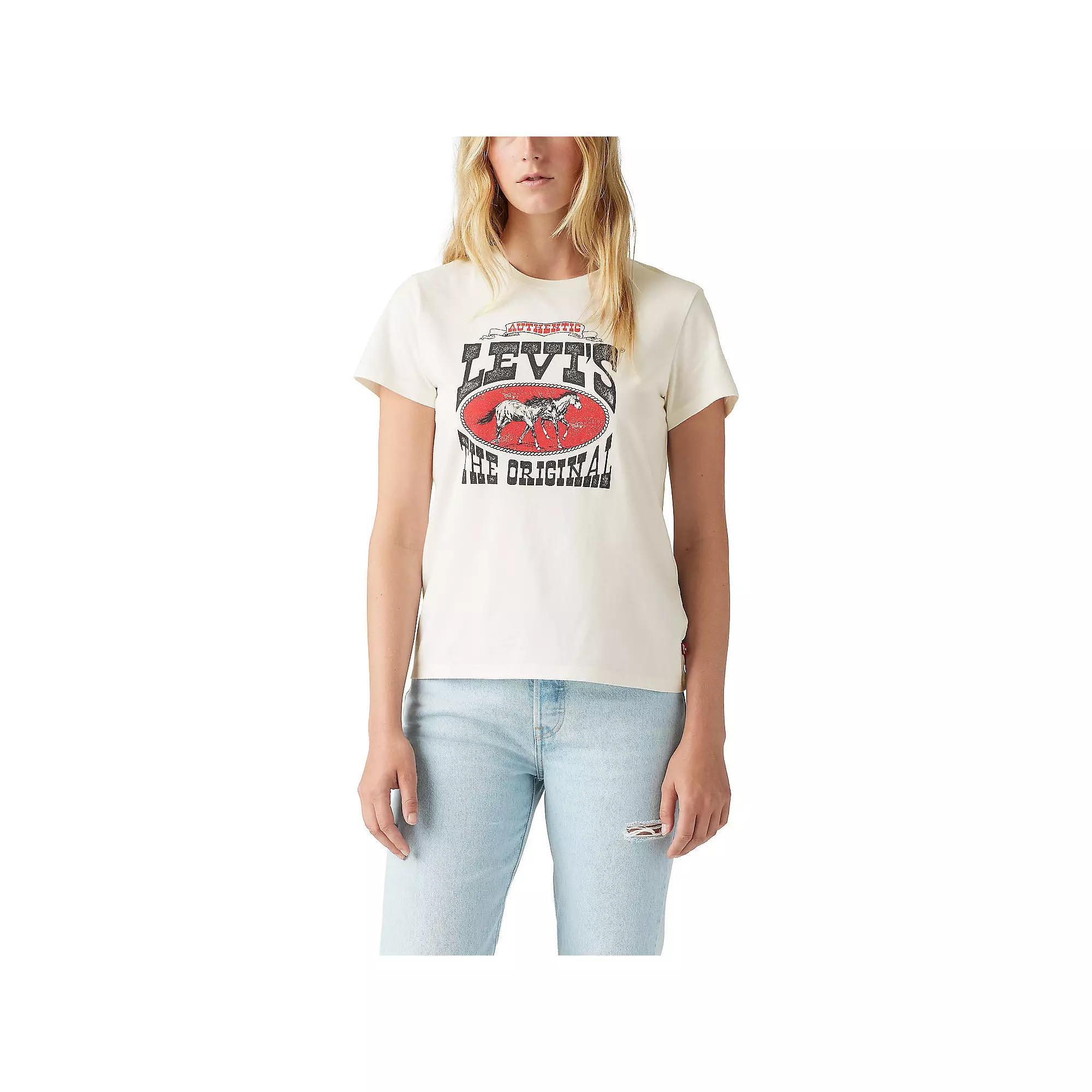 Women's Levi's® Logo Perfect Tee, Size: Small, Horse Sugar Swizzle Product Image