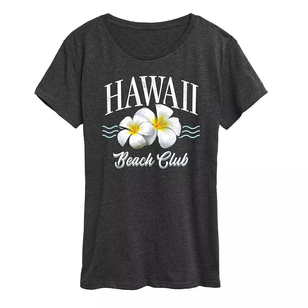 Women's Hawaii Beach Club Graphic Tee, Size: XXL, Heather Grey Product Image