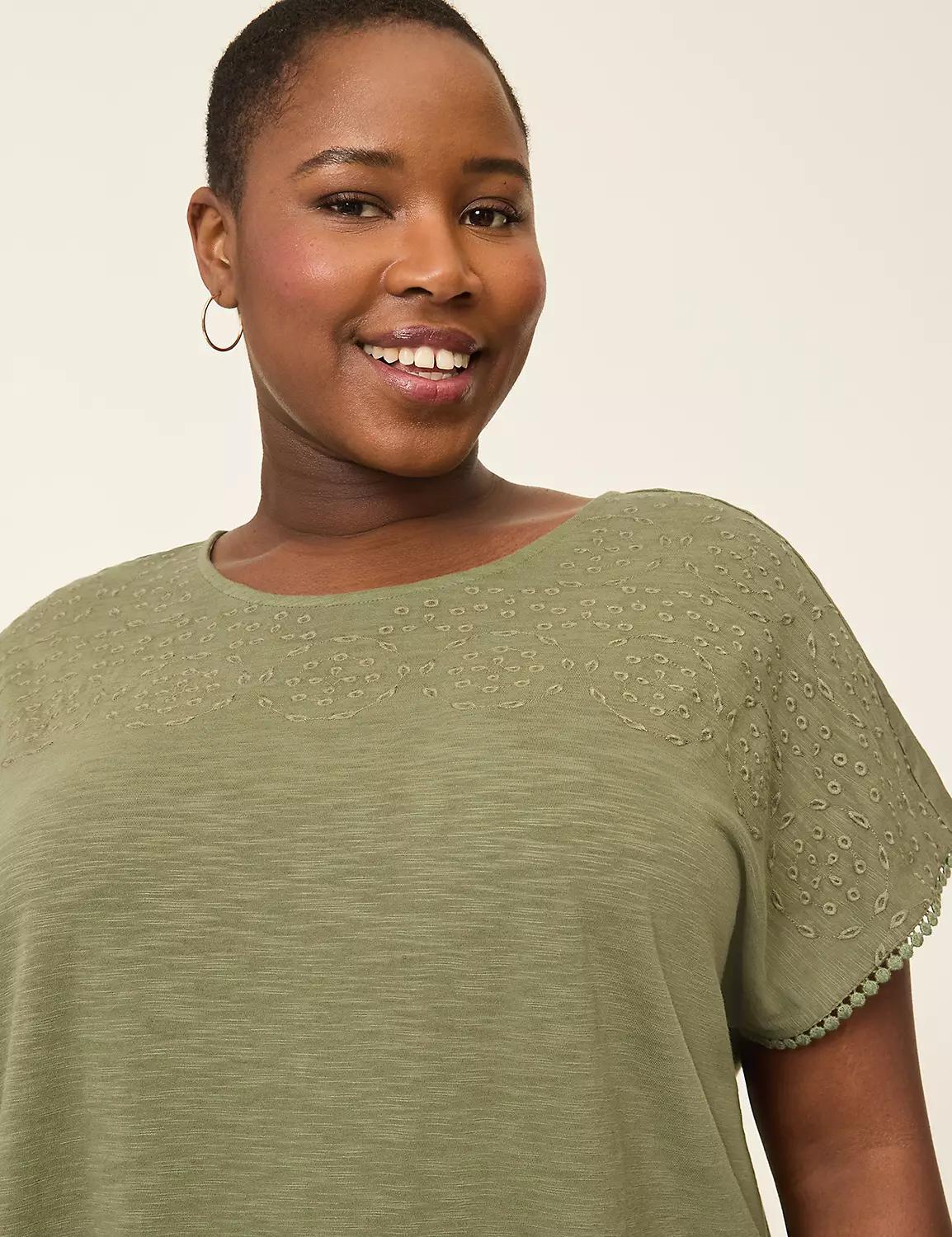 Dolman-Sleeve Eyelet-Detail Top Product Image