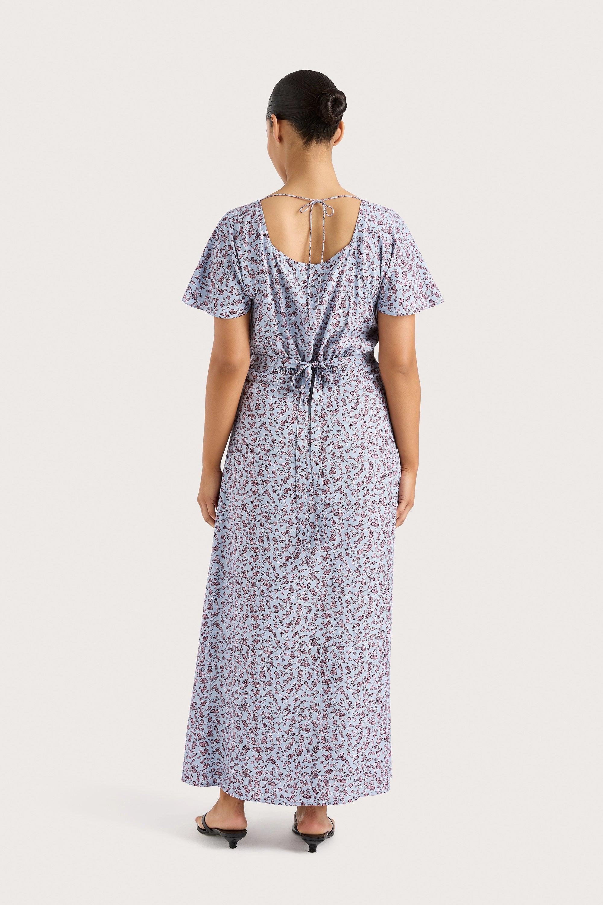 Aurelia Midi Dress Amaryllis Floral Blue - Final Sale Product Image