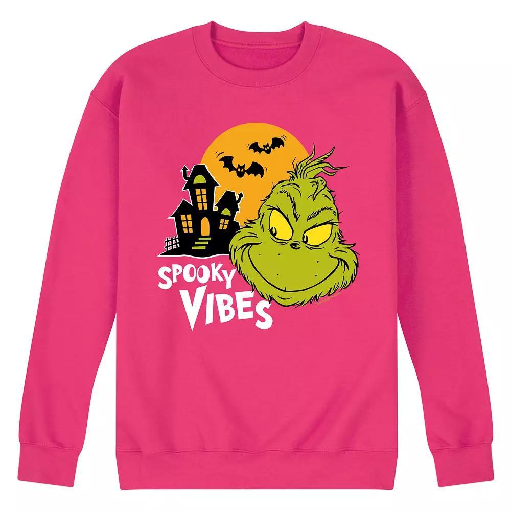 Men's Dr. Seuss Grinch Spooky Vibes Fleece Sweatshirt,  Product Image